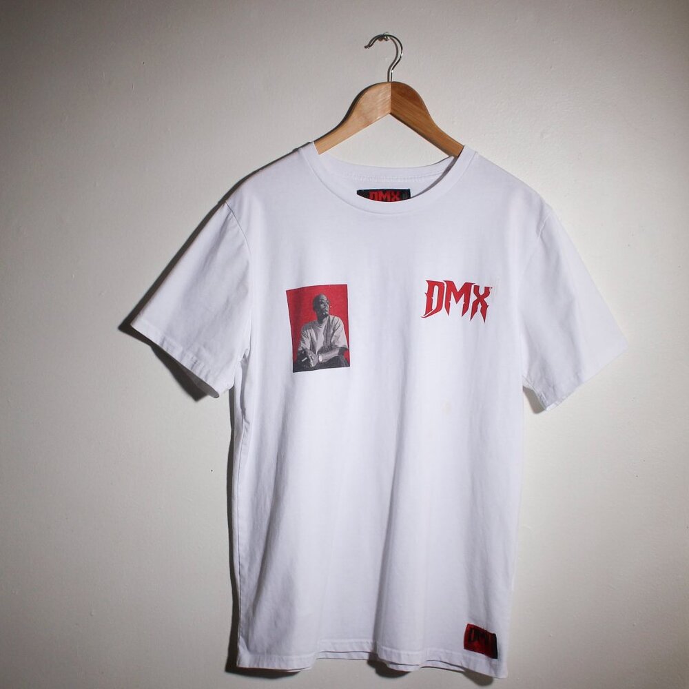 DMX Shirt Men Medium White Rap Tee w/ Stains